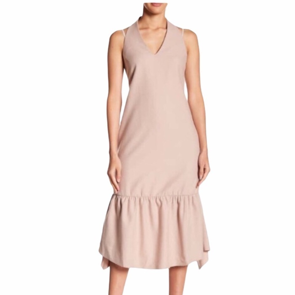 All Saints Emelie Wool Blend Midi Dress in Dusty Rose - New with Tag!